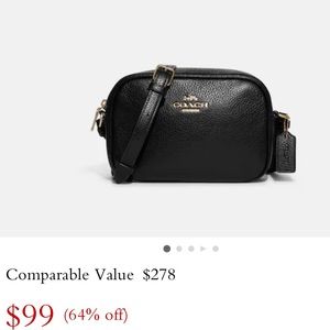 NWT Coach mini bag. Mini Jamie bag.